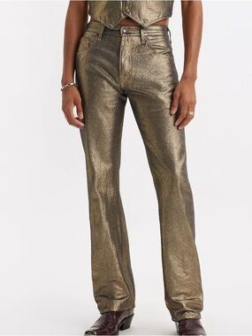 Levi’s 517 Pride Collection Gold-Coated Bootcut Jeans NWT Rainbow Tab W34L30